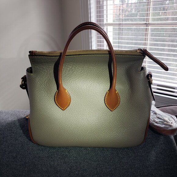 Dooney and Bourke taupe pebbled leather satchel - Picture 4 of 5